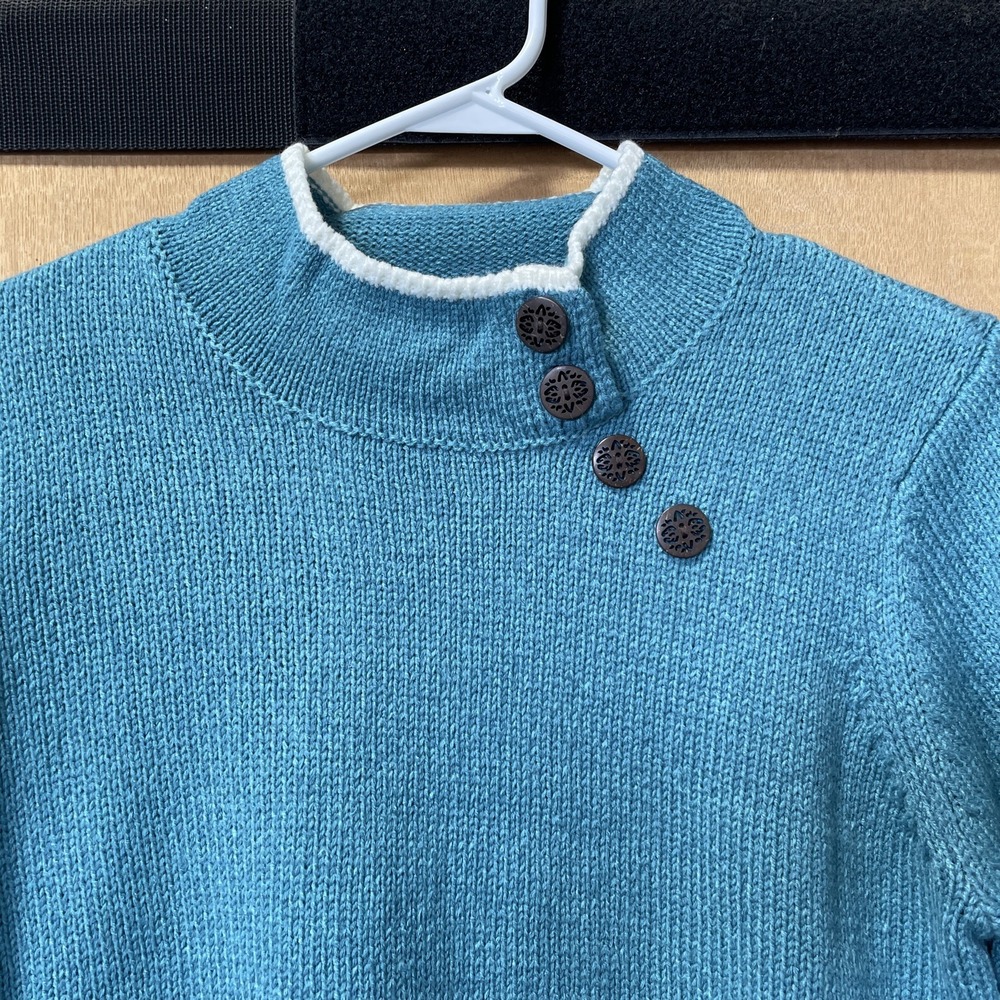 Appleseed's Women's Acrylic Turquoise Pullover Sweater Medium